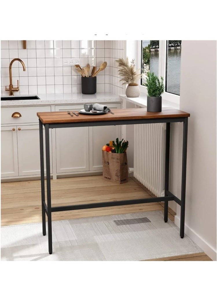 Elegant Chic Metal Bar Table, Modern Industrial Style, Sturdy Iron Frame, Space-Saving High Table, Perfect for Home Kitchen, Living Room, or Cafe, Stylish Cocktail and Breakfast Table - Image 4