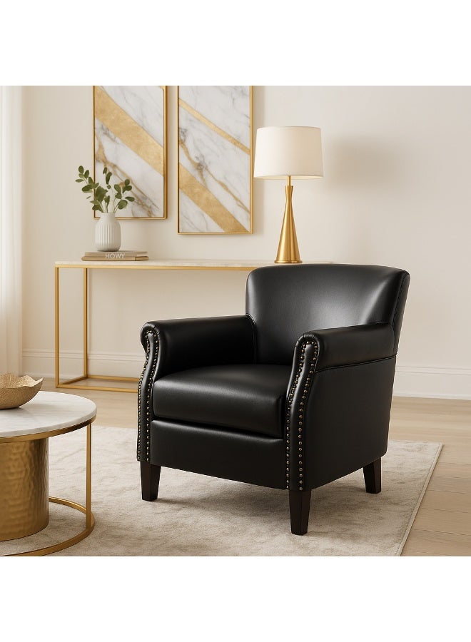 NZONE STORE A luxurious classic armchair with high-quality leather and wrapped armrests – a sophisticated touch for the living room - Image 2