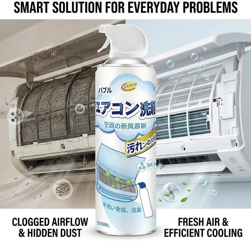 Car AC Cleaner - 500ml Foam Deep Purification Formula Eliminates Dust Buildup and Bad Odors from Vehicle Air Conditioning Units, Simple Single-Use Application - Image 2