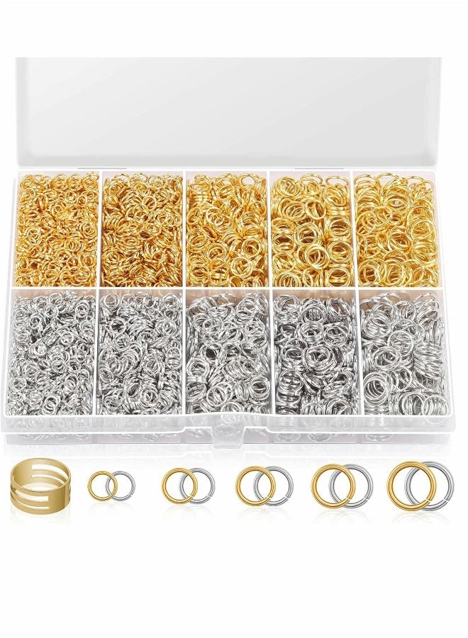 Jump Rings for Jewelry Making 4600Pcs Silver and Gold Jump Rings with Jump Rings Open Close Tools for Jewelry Making and Necklace Repair (Assorted Sizes) - Image 1