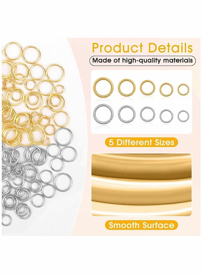 Jump Rings for Jewelry Making 4600Pcs Silver and Gold Jump Rings with Jump Rings Open Close Tools for Jewelry Making and Necklace Repair (Assorted Sizes) - Image 4