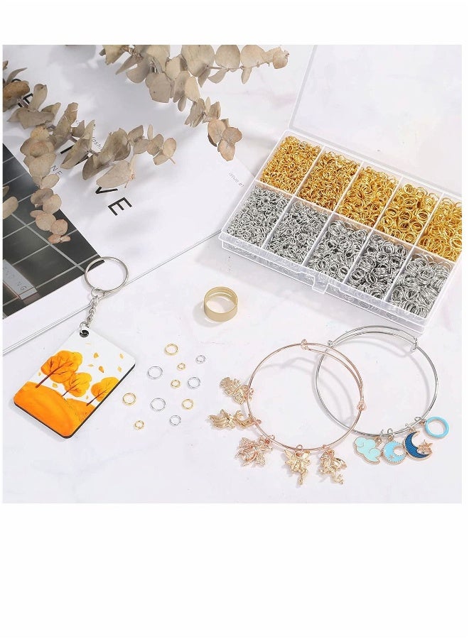 Jump Rings for Jewelry Making 4600Pcs Silver and Gold Jump Rings with Jump Rings Open Close Tools for Jewelry Making and Necklace Repair (Assorted Sizes) - Image 2