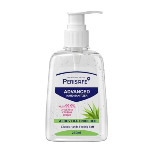 PERISAFE Advanced Hand Sanitizer Gel 250 ml | Aloe Vera Enriched | Kills 99.9% of Illness Causing Germs | Leaves Hands Feeling Soft - Image 1