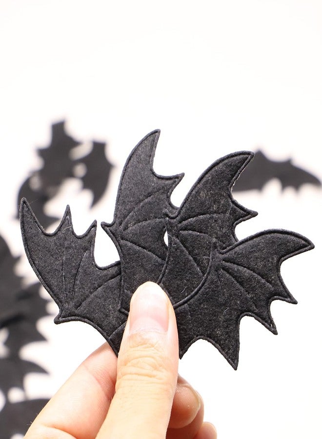 RillyRellow Miniature Bat Wings, Black Bat Wing, Halloween Fabric Bat Wings, Mini Wings, Dollhouse Crafts Decoration, 10 Pairs - Image 5