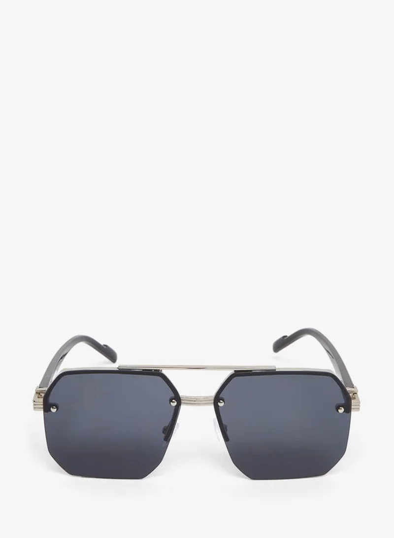Styli Double Bridge Geometric Sunglasses