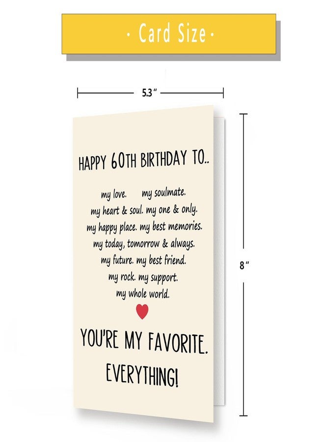 Asmallgf Romantic 60th Birthday Card, Love Gift for Husband Wife Lover - Image 2