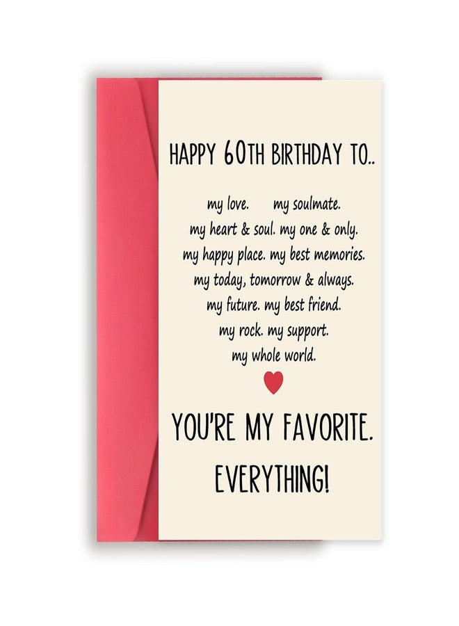 Asmallgf Romantic 60th Birthday Card, Love Gift for Husband Wife Lover - Image 1