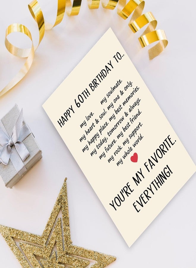 Asmallgf Romantic 60th Birthday Card, Love Gift for Husband Wife Lover - Image 3