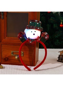 New Christmas Glowing Headband Santa Snowman E3-4 grid cloth raised hand headband bear