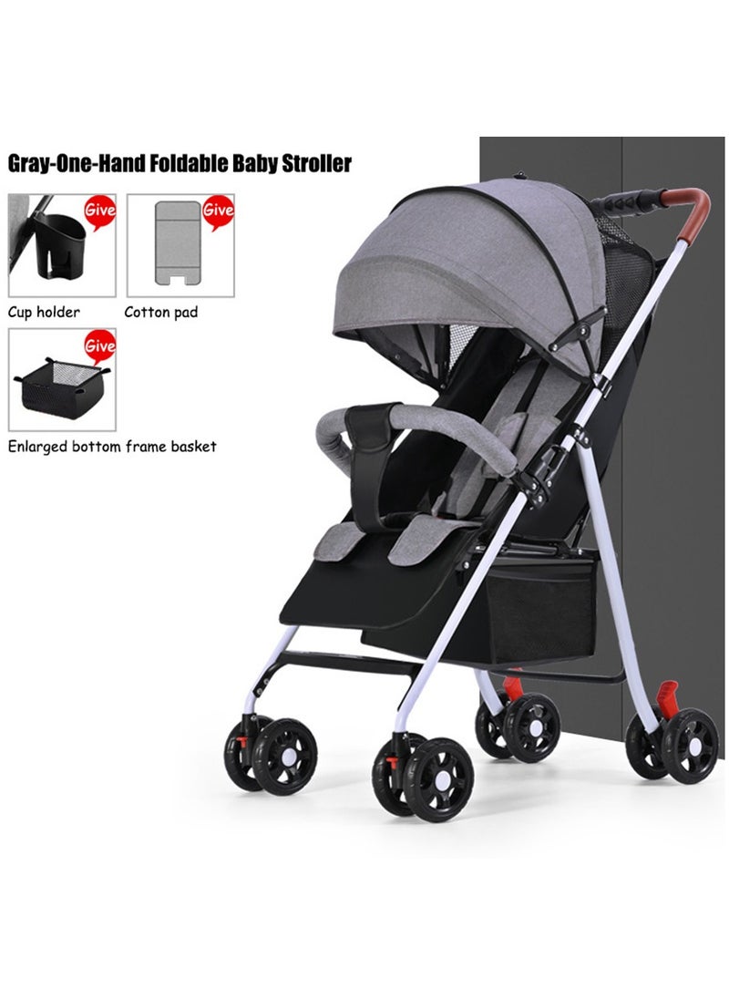 Lightweight Baby Stroller Ultra Compact & Airplane-Friendly Travel Stroller One-Handed Folding Stroller for Toddler