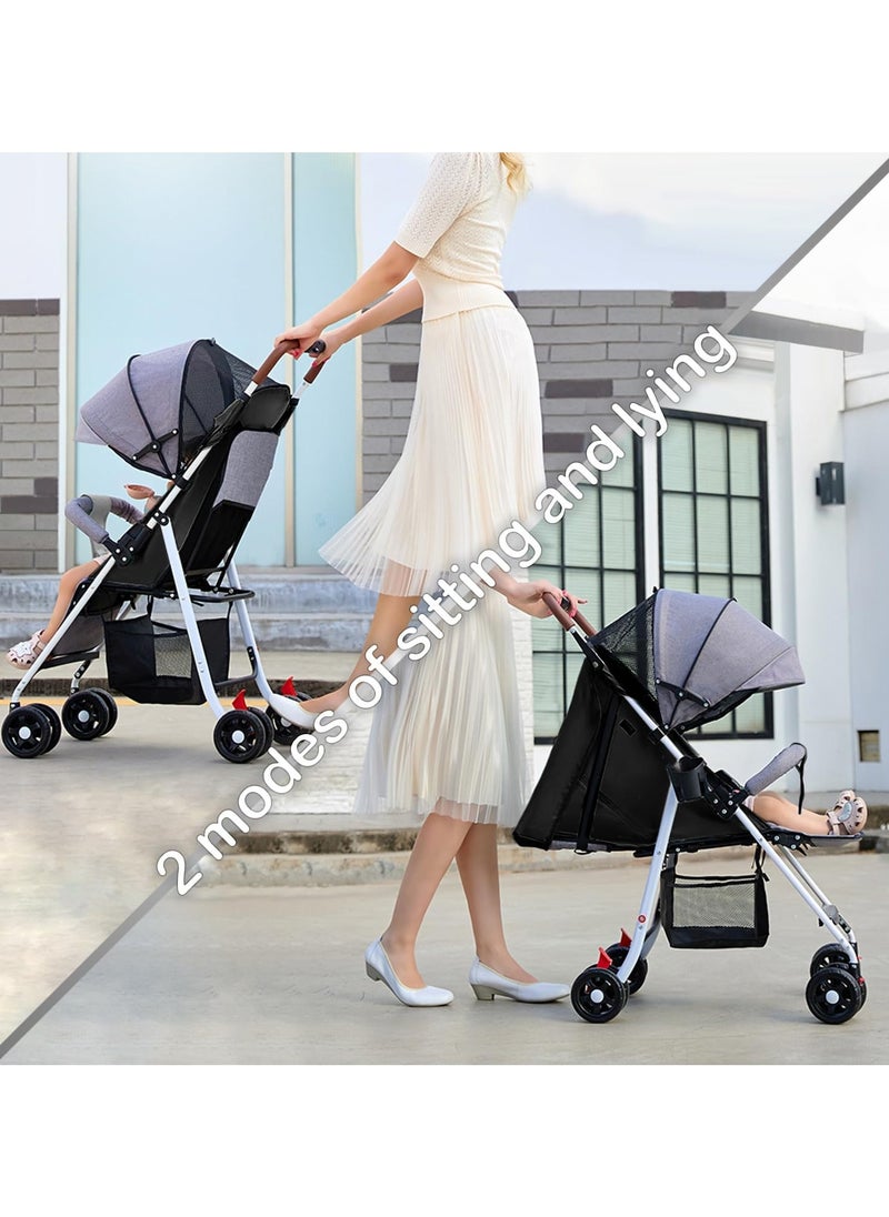 Lightweight Baby Stroller Ultra Compact & Airplane-Friendly Travel Stroller One-Handed Folding Stroller for Toddler