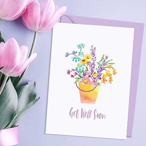 Sweetzer & Orange Bulk Get Well Cards With Envelopes, 24 Get Well Soon sheets Bundel. 300gsm Thick Greeting Cards and (120gsm) Envelopes, Feel Better Soon decor sheets - Image 3