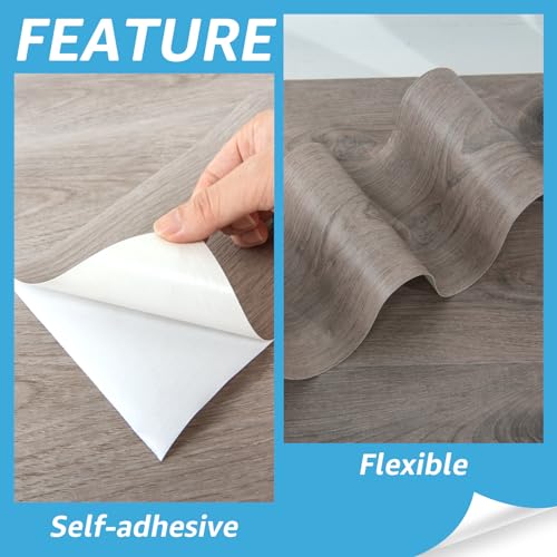 Art3d 15 Sq.ft Peel and Stick Floor Tiles, 10Pcs Luxury Vinyl Plank Flooring Wood Look, 36" × 6" Adhesive and Waterproof Tile Sticker for Bedroom, Living Room, Kitchen, Teak - Image 3