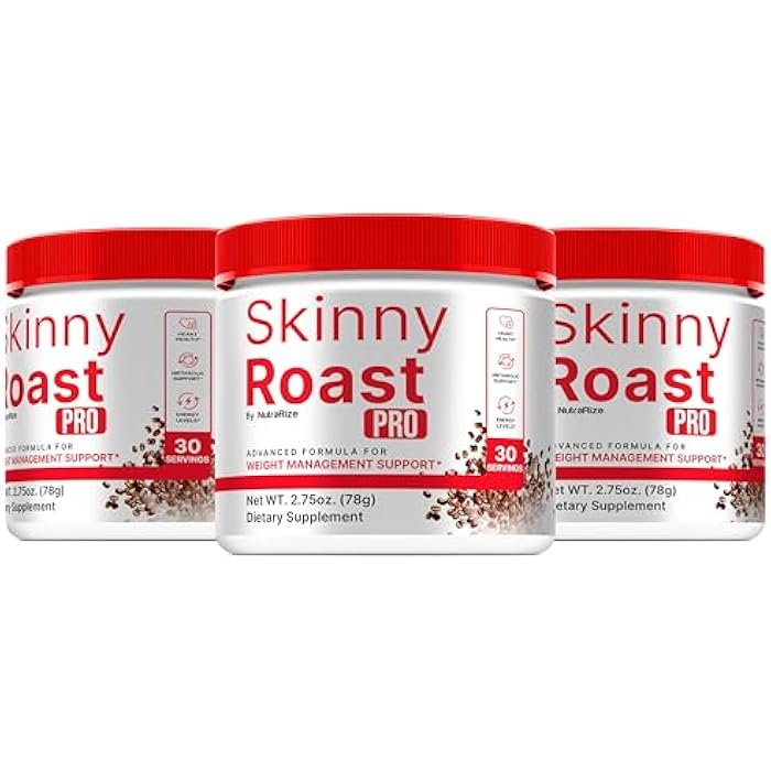 NutraRize (3 Pack) Skinny Roast Pro - Premium Powder Formula for Overall Health & Fitness, SkinnyRoast Pro to Support Healthy Lifestyle & Maintain Energy, Official Skinny Roast Pro In A Jar Review (90 Servings) - Image 1