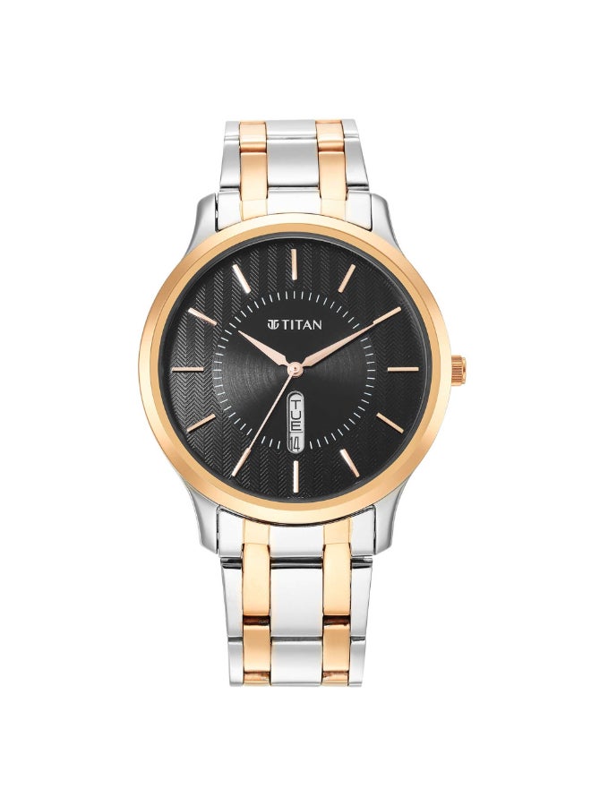 TITAN ساعة كاريشما للرجال انالوج بمينا سوداء - 1825KM02 - Image 1