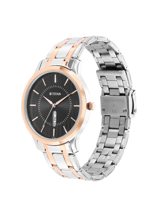 TITAN ساعة كاريشما للرجال انالوج بمينا سوداء - 1825KM02 - Image 3