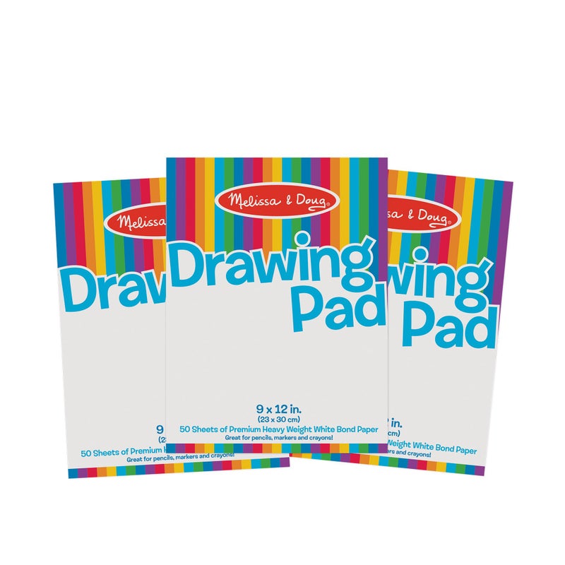 Melissa & Doug Drawing Paper, Sketch Pad, 3-Pack Bundle for Coloring, Writing or Painting (9 x 12 inches) - 50 Sheets Each, Kids Drawing Pad & Art Supplies for Kids Ages 3+ - FSC Certified - Image 1