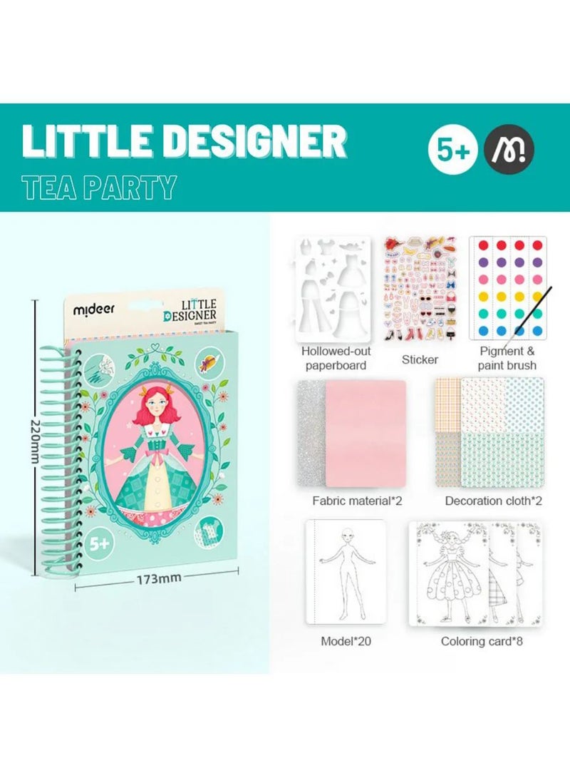 MiDeer Little Designer Dress-Up Kit – Tea Party Dress Creation Set for Kids Ages 5+ | DIY Fashion Craft with Fabric, Stickers & Paint | Creative Dressmaking Activity for Girls | Develops Creativity & Fine Motor Skills - Image 4