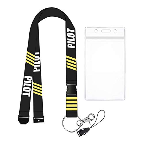 ALAMSCN Pilot Lanyard Plane Aircraft Lanyards Keychain ID Badge Holder Detachable Neck Strap Safety Keys Lanyard Keyring - Image 1