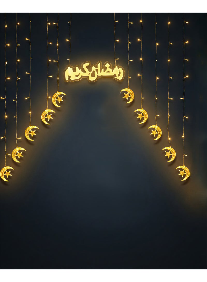 زينة رمضان، رمضان كريم، فوانيس رمضان، أهلة ونجوم مضيئة، ديكور إسلامي للمنزل، أجواء رمضانية، زينة الحائط، مستلزمات رمضان، رمضان مبارك. 3 متر