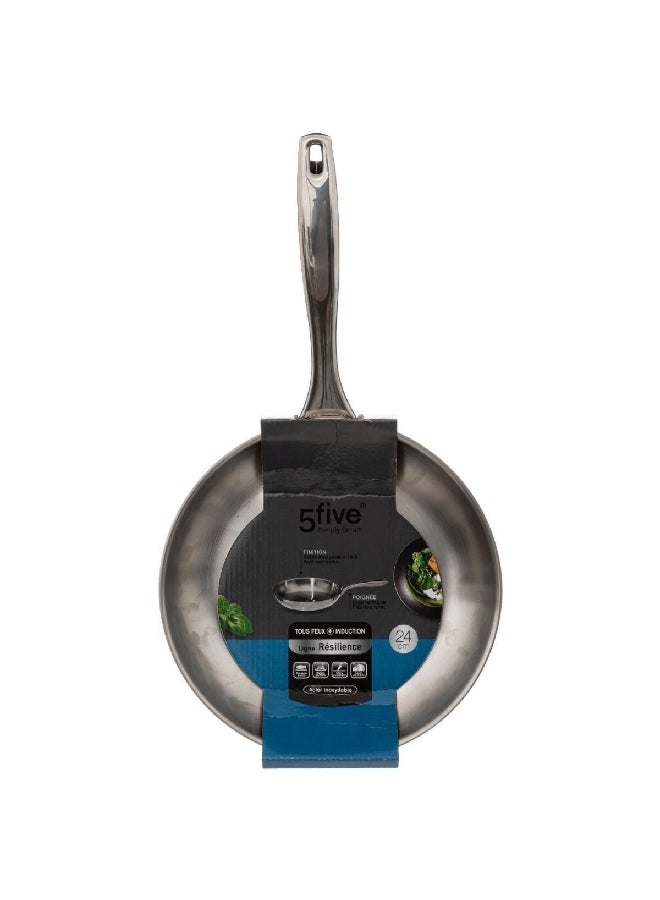 حامل ماكينة تحضير ريسيلينس مقلاة ستانلس ستيل عالية الجودة فضي 24 سم 179704 - Image 2