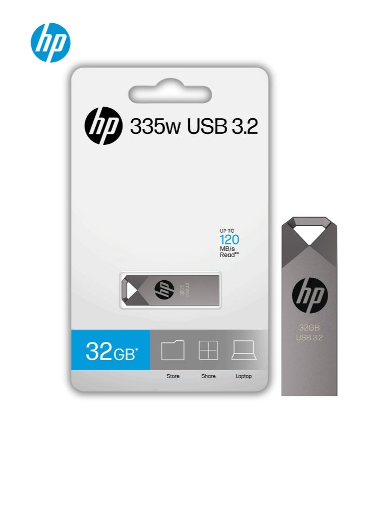 HP 335W | 32GB فلاش درايف USB 3.2 | HPFD335W-32 | هيكل معدني محمول - Image 1