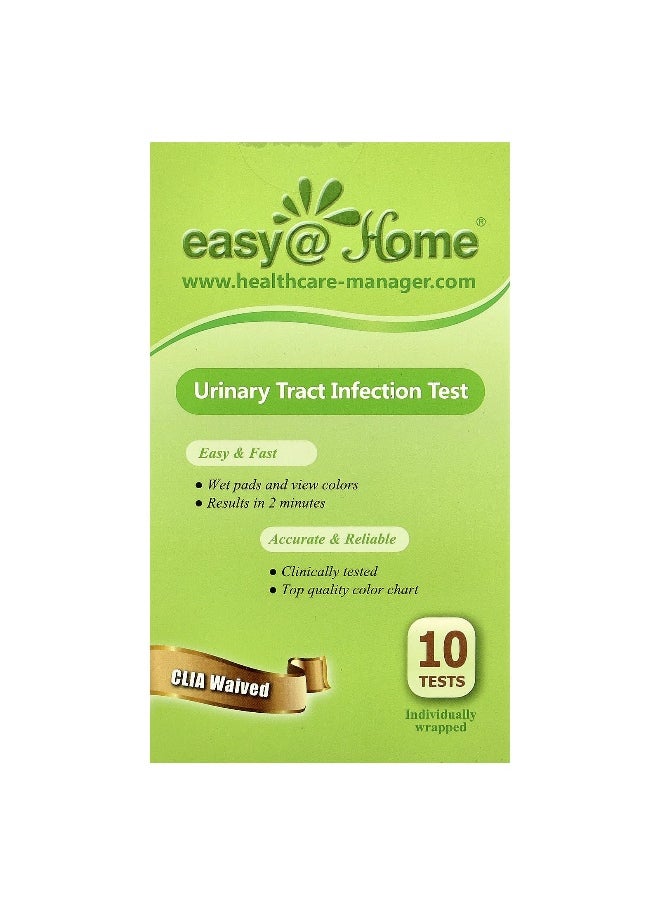 Easy Home Easy@Home, Urinary Tract Infection Test, 10 Individually Wrapped Tests  - Image 1