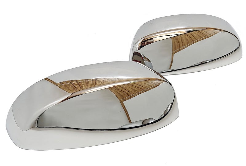 JUMBOMOTOR Chrome Side Door Top Half Mirror Cover Trims Add-on Style Compatible with Chevrolet Silverado GMC Sierra 2007-2013 - Image 1