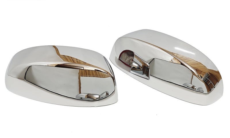 JUMBOMOTOR Chrome Side Door Top Half Mirror Cover Trims Add-on Style Compatible with Chevrolet Silverado GMC Sierra 2007-2013 - Image 3