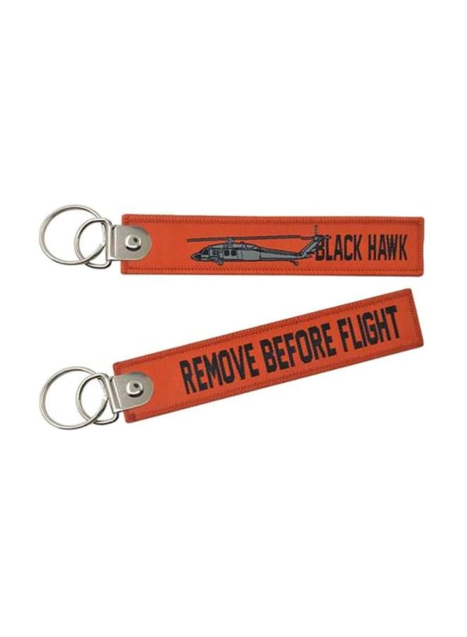 NIBEMINENT Black Hawk Remove Before Flight Design Fabric Keychain