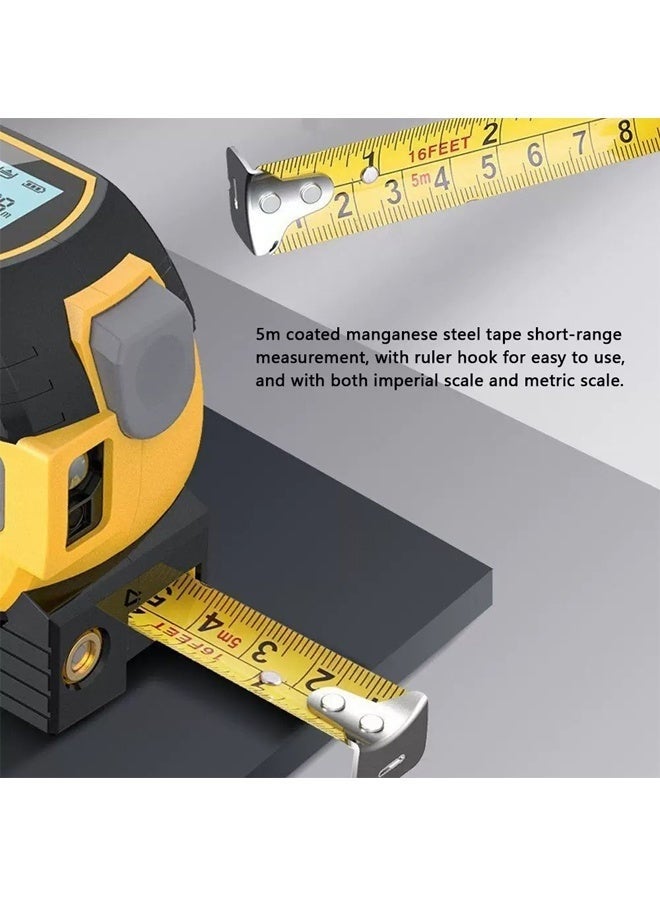 HongSheng 3-in-1 Laser Distance Meter with Digital Display,100 Metre Laser Measuring Distance, High Precision Infrared Laser, Steel Tape Measure & Corrosion Line Laser for Construction, DIY, Home Improvement, Laser Measuring Tool, Construction Equipment, Sleek Device, Durable Construction, Laser Distance Measure, Laser Measure Tape, Laser Tape Measure, Laser Measurer, Digital Laser Tape Measure, Tape Measure, Laser, Construction Laser Level, General Tool, Construction Tape Measure - Image 5
