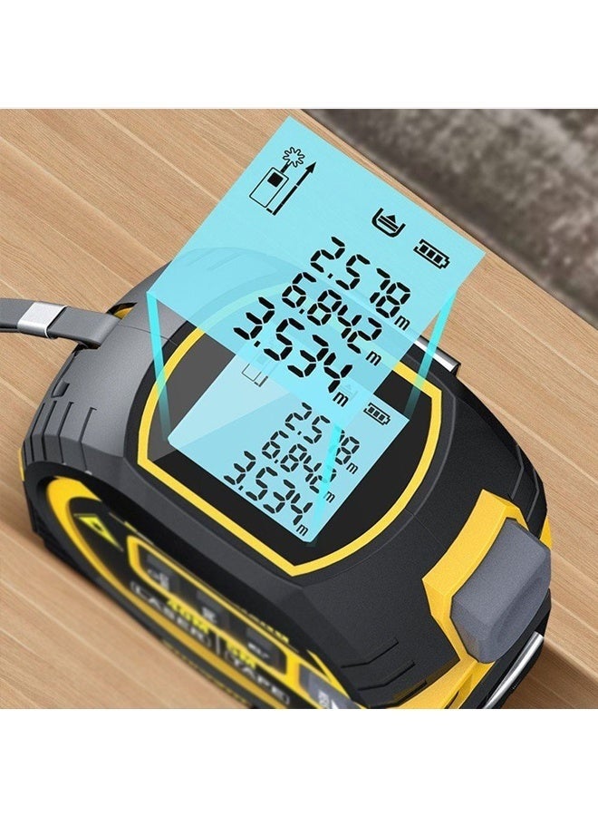 HongSheng 3-in-1 Laser Distance Meter with Digital Display,100 Metre Laser Measuring Distance, High Precision Infrared Laser, Steel Tape Measure & Corrosion Line Laser for Construction, DIY, Home Improvement, Laser Measuring Tool, Construction Equipment, Sleek Device, Durable Construction, Laser Distance Measure, Laser Measure Tape, Laser Tape Measure, Laser Measurer, Digital Laser Tape Measure, Tape Measure, Laser, Construction Laser Level, General Tool, Construction Tape Measure - Image 3