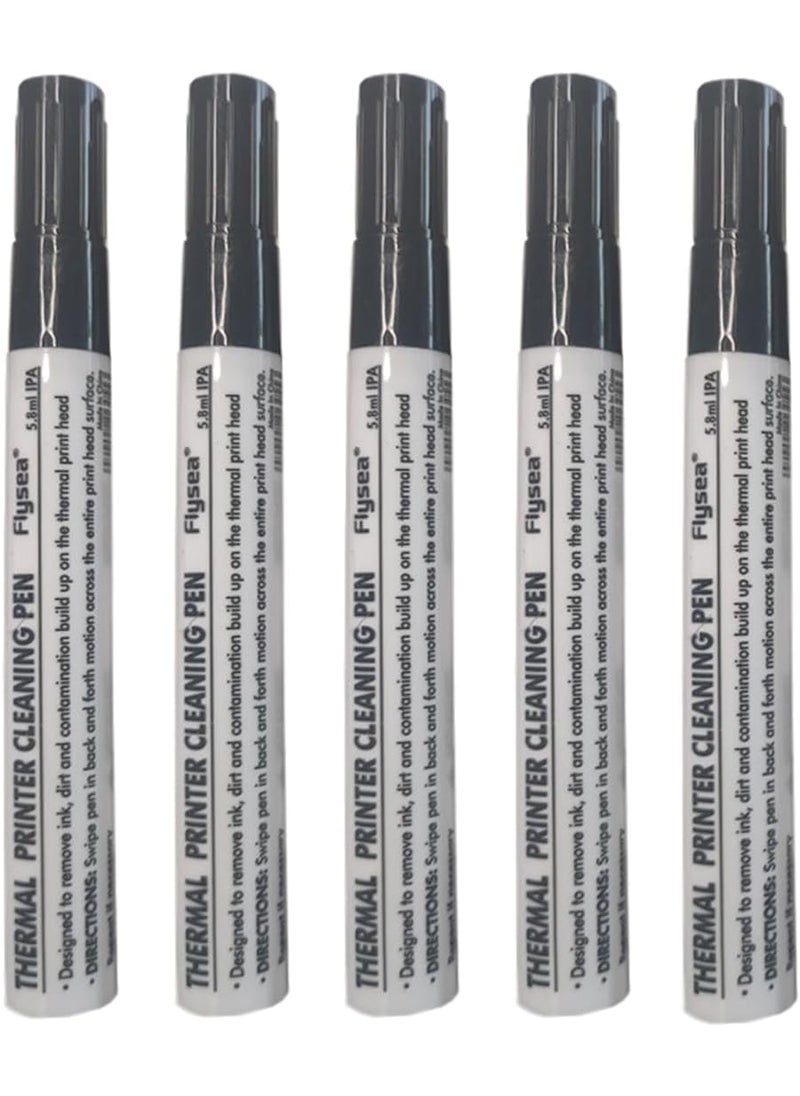 Starsouce Starsouce 5 Pack Thermal Printer Printhead Cleaning Pens Universal Printer Head Cleaner Print Head Cleaning Pen Kit for Card Receipt Shipping Label POS Thermal Printer  - Image 1
