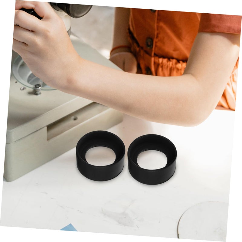 2Pcs Black Rubber Microscope Eyepiece Guards Eye Protection Covers Accessories - Image 4