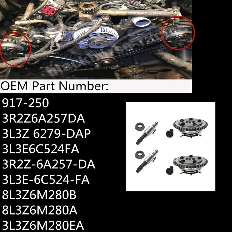 AKWH Timing Cam Phaser Camshaft 917-250 Replacement for Ford F150 Expedition Lincoln Mercury 5.4L/4.6L 3R2Z6A257DA 3R2Z-6A257-DA 3L3Z 6279-DAP 8L3Z-6M280-B - Image 2