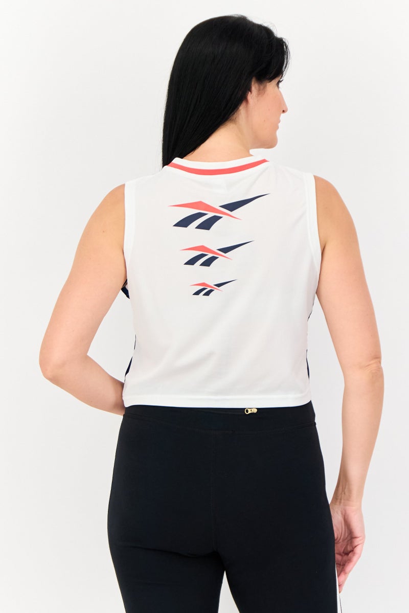 Reebok Women Sportswear Fit Sleeveless Outdoor Top, White  - Image 4