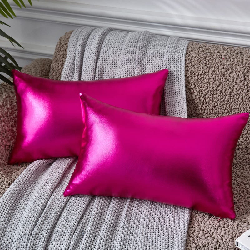 EUCIOR Red Decorative PillowsHot Pink Decorative PillowPink Pillow CasesDecorative Pillows 12x20Neon Pillows for Living Room