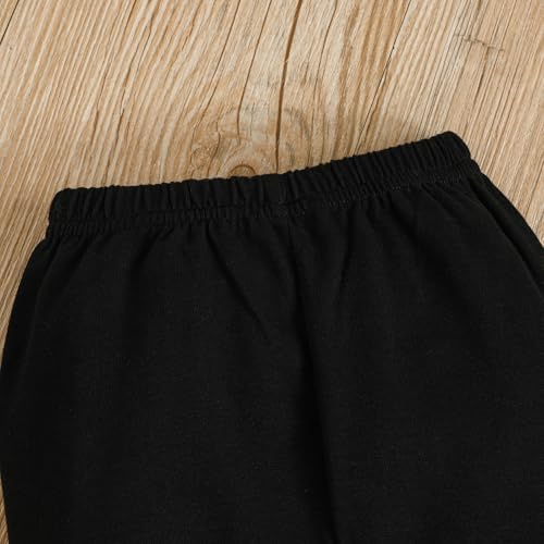 ODIMAME My 1St Valentines Baby Boy Outfits 12-18 Months Infant Romper Clothes Pants Set Cute Hat Black 100cm - Image 4