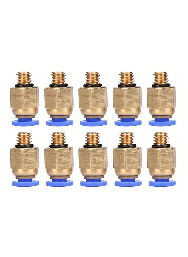 10 Pcs 3D Printed Blue PC4 M6 Pneumatic Straight Connector 4mm - Image 4