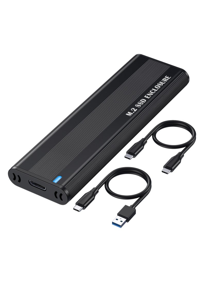 Joyelink M.2 NVME SATA SSD Enclosure Adapter, 10Gbps Aluminum USB 3.1 Gen 2 Type C External Enclosure for M.2 NVMe PCIE & SATA M-Key / B+M Connectors SSDs of Sizes 2230 2242 2260 2280, Tool Free  - Image 1