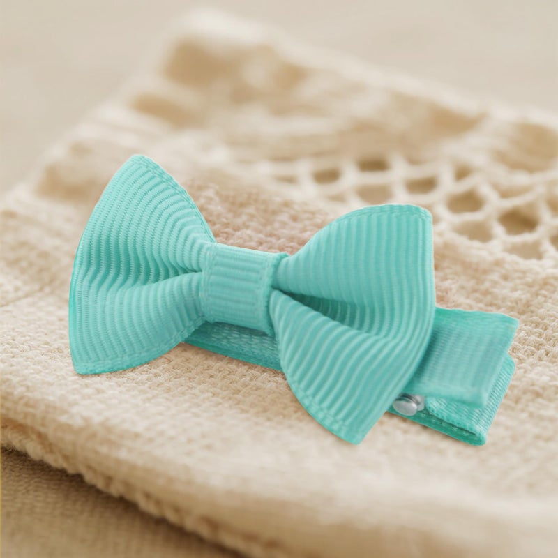 QingHan Toddler Hair Bows for Girls: 4.5cm Grosgrain Ribbon Lined Clips 60Pcs (30 pairs) - Image 3