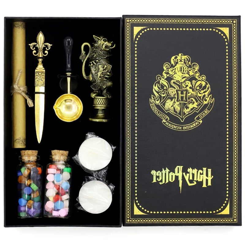 Patpat طقم ختم الشمع ® مع سكين فتح الرسائل، ملعقة ذوبان، شموع وخرز شمعي، مقبض خشبي عتيق، تصميم أنيق، مجموعة هدايا مثالية للحرف اليدوية والدعوات (صندوق هدايا فاخر) - Image 1