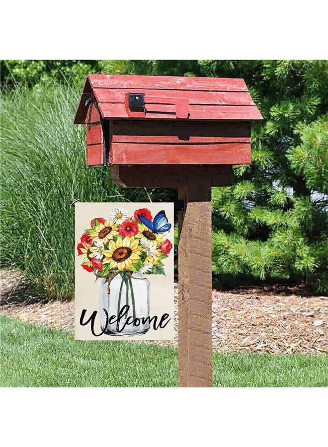 JQAQJU Seasonal Garden Flags Set of 8 Double Sided Burlap 12x18 Inch Welcome Easter Spring Holidays Garden Flag, Small Yard Flag for Outdoor Decorations - Image 5