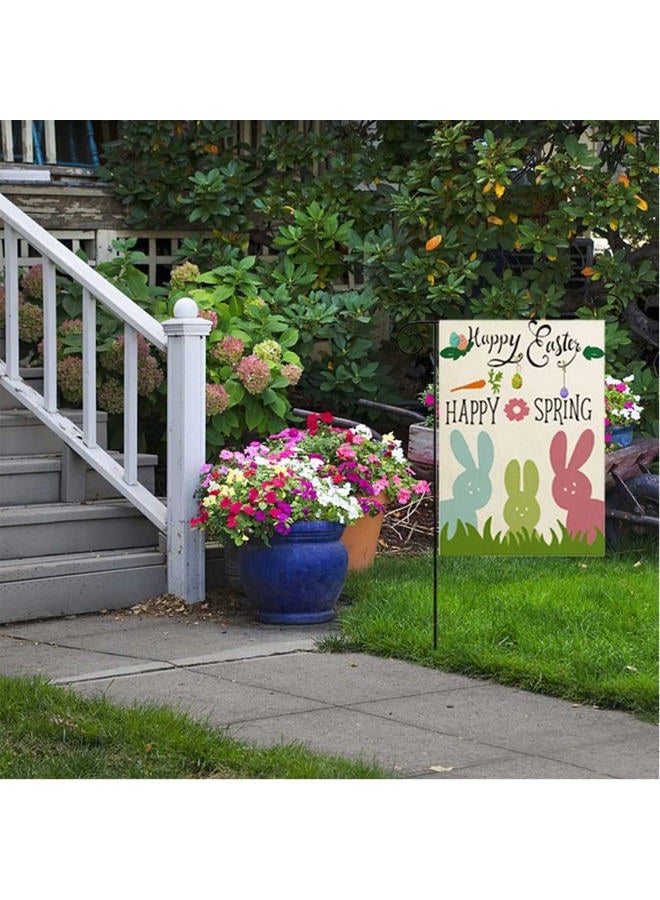 JQAQJU Seasonal Garden Flags Set of 8 Double Sided Burlap 12x18 Inch Welcome Easter Spring Holidays Garden Flag, Small Yard Flag for Outdoor Decorations - Image 3