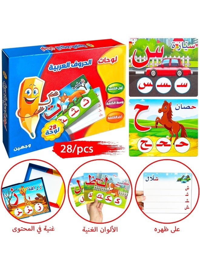 Teeny Baby Arabic alphabet flashcard set, with bright colors and vivid patterns, aims to help children learn Arabic alphabet and spelling, and learn toys. - Image 1