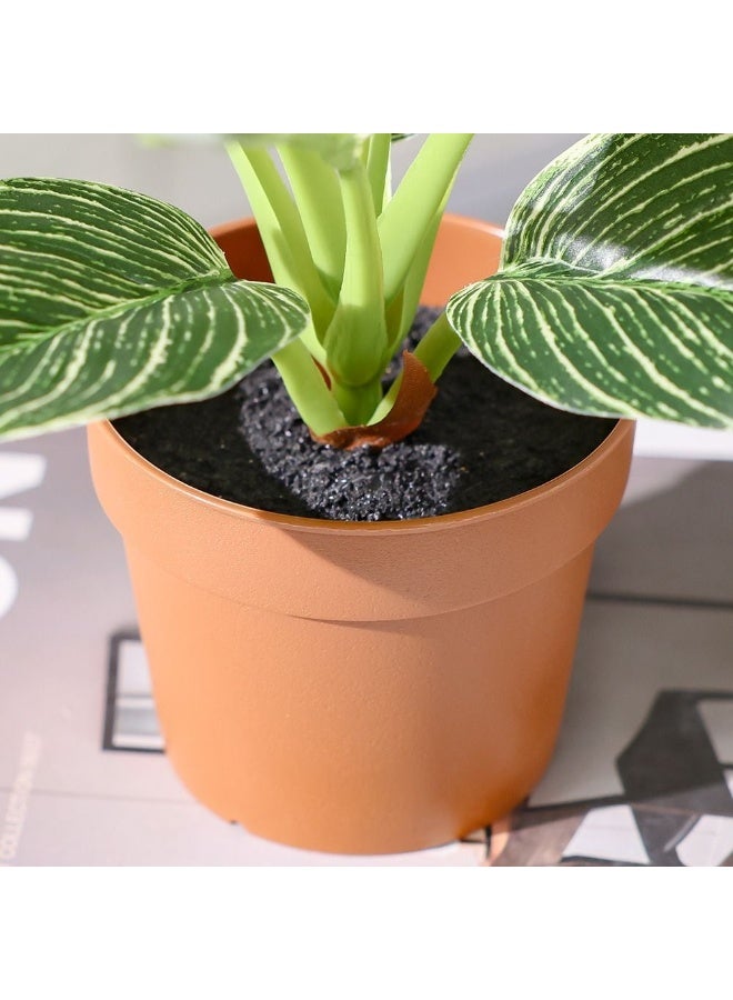 DANUBE HOME Platinum Diamond Artificial Potted Plant 75 Cm, 13 Leaves Indoor Decorative Plant For Home & Office Décor, Realistic Greenery  – Green - Image 2