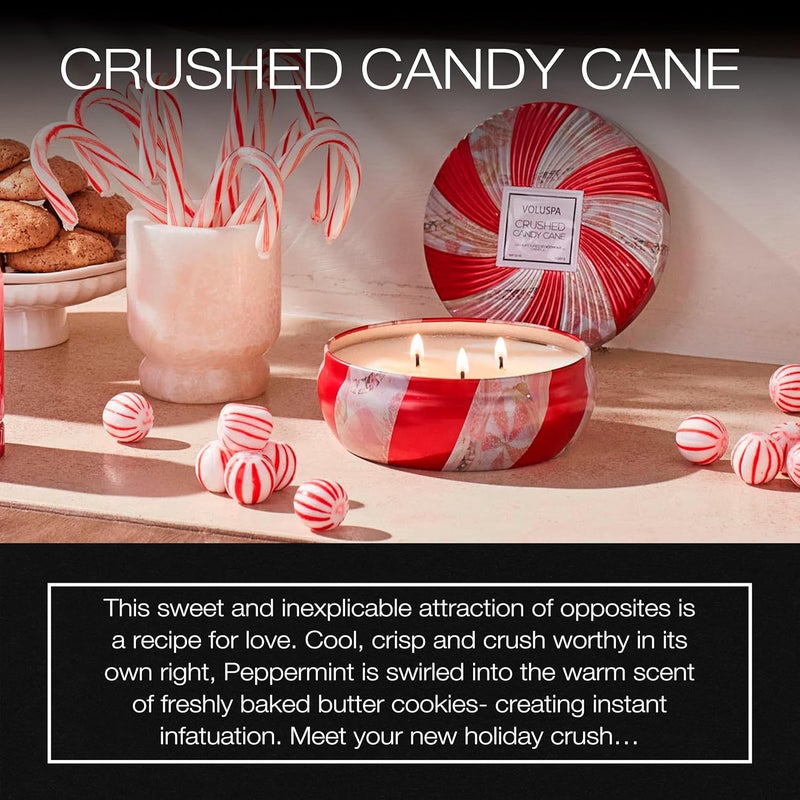 Voluspa Crushed Candy Cane 3 Wick Candle - Image 2