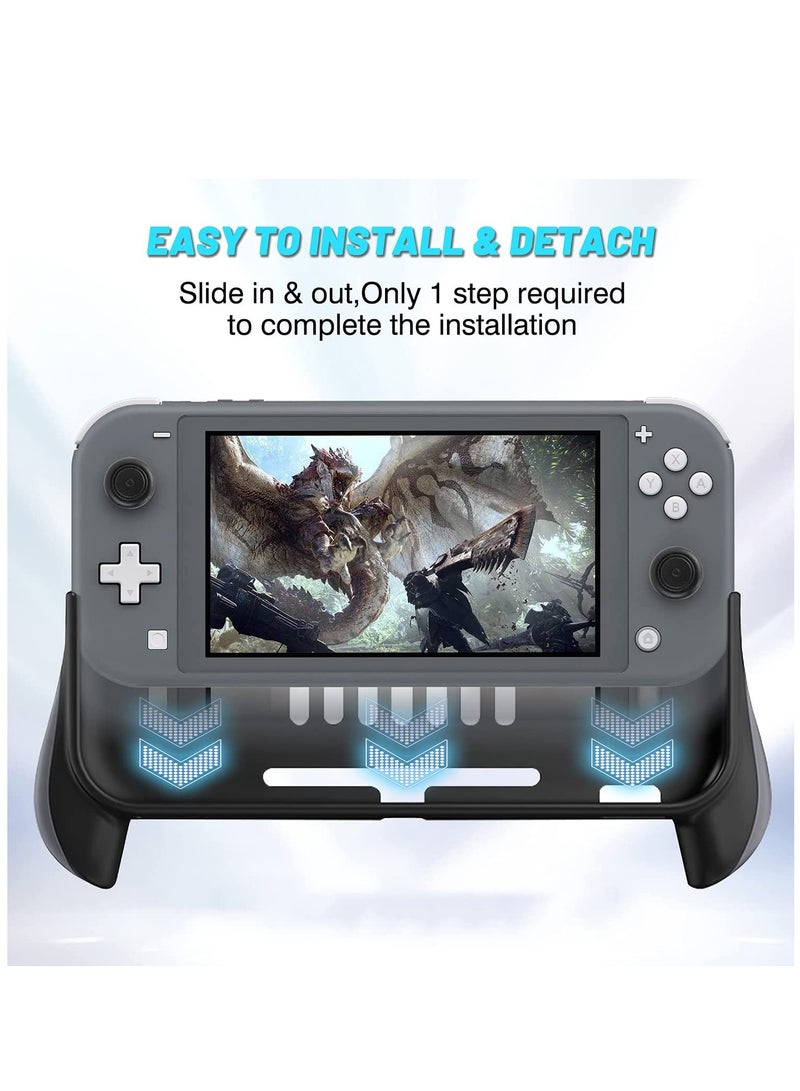 Hand Grip Compatible with Nintendo Switch Lite, Ergonomic Comfort Handheld Protective Case Portable Cover Accessories for Nintendo Switch Lite with 2 Glass Screen Protectors and Thumb Caps - Image 3