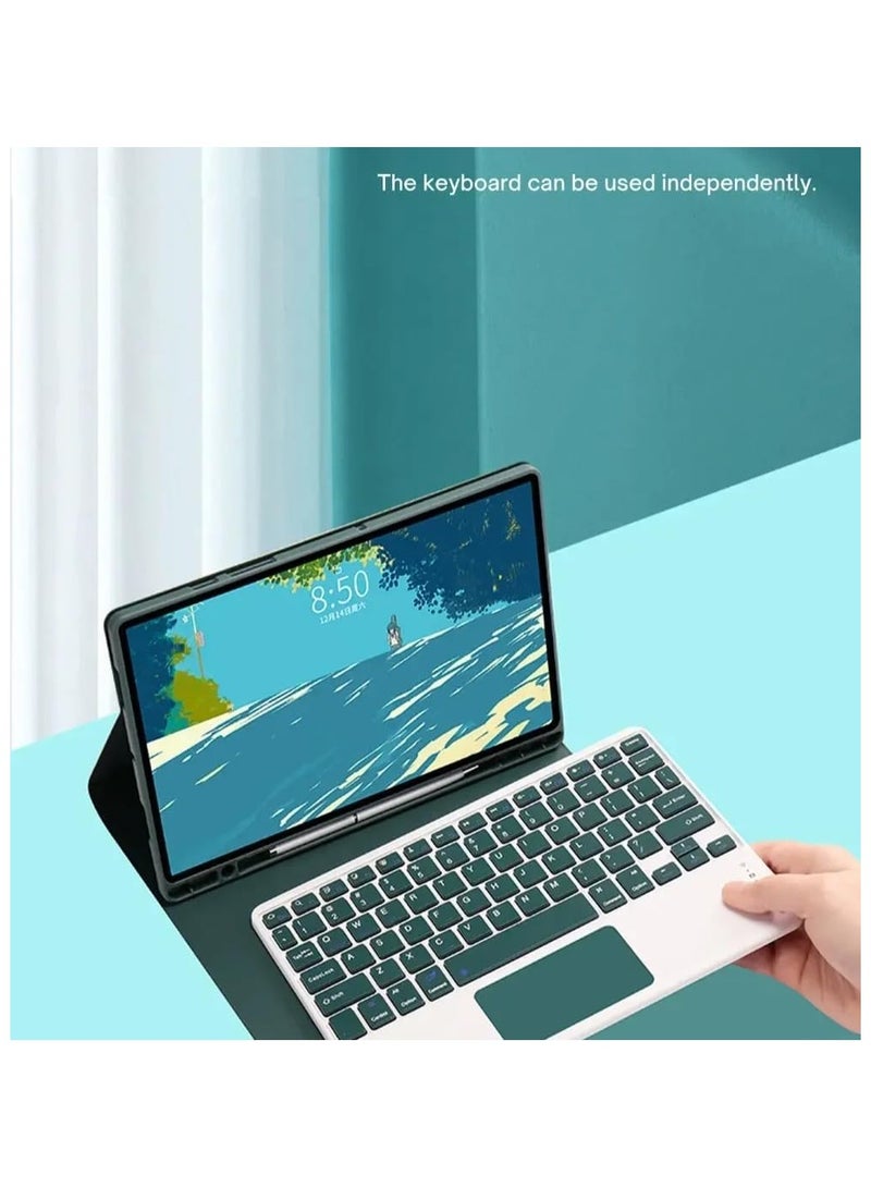**لوحة مفاتيح عربي وإنجليزي مع لوحة لمس، متوافقة مع جهاز Samsung Galaxy Tab S11 Ultra 14.6 بوصة 2025 (SM-X930/X936B) - لوحة مفاتيح بإضاءة خلفية، لوحة لمس متعددة اللمس، حافظة قابلة للطي مع حامل.** - Image 3