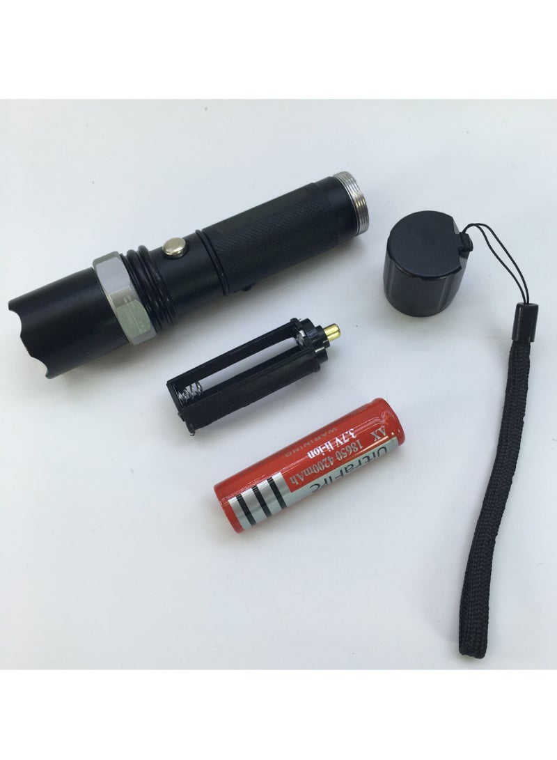 EXCLIFE Multifunctional household portable flashlight LED rechargeable zoom aluminum alloy outdoor waterproof strong light flashlight - Image 4